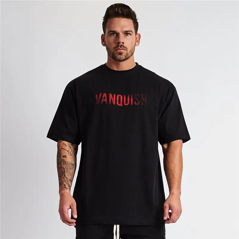 Wholesale Plain 95 Cotton 5 Spandex Muscle Fit Sports T Shirts Mens Fashion Custom Logo Blank Gym T Shirt