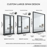 Fenêtre à battant panoramique GELLJA à cadre étroit de 20 mm, design minimaliste, en aluminium, ouverture vers l'extérieur, pour bâtiments de grande hauteur