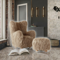 Fauteuil inclinable manuel moderne en bois massif de style mid-century avec dossier solide et rembourrage en mousse pour salon, salle à manger, bureau à domicile