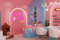 Aménagement Intérieur Complet de Salon de Manucure Personnalisé – Rénovation de Magasin de Coiffure et Esthétique Rose