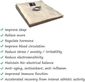 100% Bio-Bambus-Erdung blätter <span class=keywords><strong>King</strong></span> Queen <span class=keywords><strong>Size</strong></span> 5% Silberfaser-Erdung bettwäsche Weiche Flach bettlaken Spann bett tücher - Product Image 6