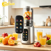 Koudpers sapcentrifuge zonder filter, makkelijk schoon te maken, digitale touchscreen bediening, voedingsstoffen behoudend, voor heel fruit en groenten.