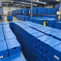 Bacs de stockage en plastique PP à ouverture frontale, empilables, personnalisables, en matériaux recyclés, pour usage industriel, avec panneaux creux, pour entrepôt