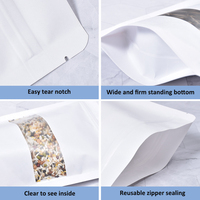 Sac en papier kraft blanc et brun écologique avec fenêtre pour les noix, impression personnalisée