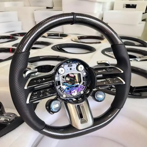 Volant de voiture en cuir perforé en fibre de carbone avancée avec LED pour Mercedes-Benz AMG GT C63 E63 S63 G63 - Meilleure vente - Product Image 5