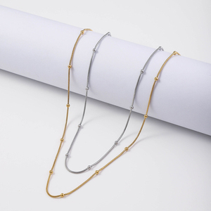 <span class=keywords><strong>Collana</strong></span> a Catena <span class=keywords><strong>con</strong></span> Perline per Donna, Gioielli Impermeabili alla Moda, Delicata e Vintage, in Acciaio Inossidabile Placcato Oro 18k - Product Image 5