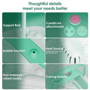OEM Dobrável Pé Spa Bolha Massager Musical Função Calor 3 Pedicure Anexos Pé Soak Tub Handle-Presente para os Pais Esposa - Product Image 5