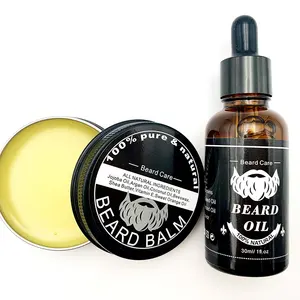 custom logo natural organic beard balm mustache wax cream in bulk hair beard mans beards serum oil