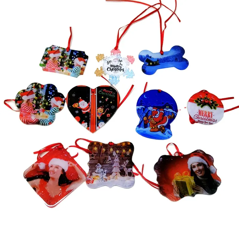OEM & ODM Acrylic Christmas Ornaments Crafts with UV printing for Christmas Tree