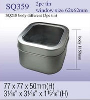 Boîte de rangement en métal avec fenêtre carrée de qualité alimentaire, impression de logo brillant personnalisée, boîte à thé pour sucre, bonbons, chocolat, boîte cadeau