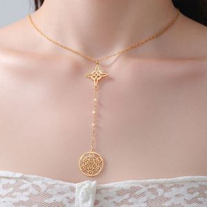 Collar con Colgante Metatrón <span class=keywords><strong>de</strong></span> Nudo <span class=keywords><strong>de</strong></span> Bruja en Acero Inoxidable Vintage Myshape, Joyería <span class=keywords><strong>de</strong></span> Moda Geométrica Mística Espiritual, Amuleto <span class=keywords><strong>de</strong></span> <span class=keywords><strong>Buena</strong></span> <span class=keywords><strong>Suerte</strong></span> - Product Image 6