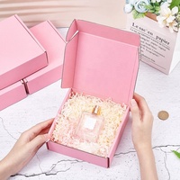 Boîte cadeau pliable personnalisée en carton rose ondulé, écologique, en matériaux recyclés, pour l'expédition aérienne, pour le e-commerce, petite taille