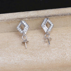 Boucles d'oreilles papillon en argent S925 avec couronne, accessoire de bricolage, bijoux en perles, capuchons de perles de 3 mm, support vide, semi-fini JG5942 - Product Image 4