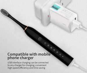 แปรงสีฟันไฟฟ้าโซนิคแบบพกพา กันน้ำ IPX7 ชาร์จผ่าน USB สำหรับใช้ในบ้าน 6 ระดับการปรับอัจฉริยะ ขนแปรงนุ่มสำหรับผู้ใหญ่ 15 - Product Image 4