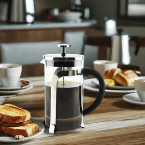 Borosilikat cam kahve demleyici kahve yapıcı ev mutfak kahve presi pistonlu