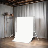 Cadre de studio photo télescopique 2,8*3m avec support pour toile de fond et étagère de prise de vue pour studios