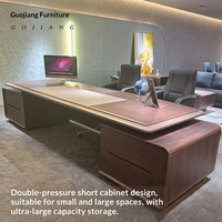 Ensemble bureau et chaise de direction haut de gamme en bois avec serrure à empreinte digitale et lampe pour usage commercial