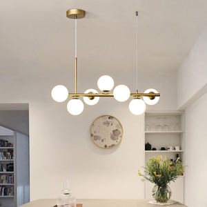 长方形厨房岛吊灯北欧现代金色豪华玻璃泡泡吊灯家居装饰 - Product Image 3