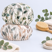 Topi Mandi Satin Anti Air Lapis Ganda Ramah Lingkungan dengan Logo Custom, Elastis, dan Bermotif untuk Dewasa, Salon, dan Perawatan Rambut