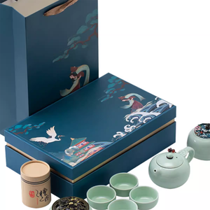 Boîte cadeau en céramique pour tasses à café et tasses bol d'emballage et assiettes avec revêtement UV de stratification mate et doublure en éponge de gaufrage - Product Image 3