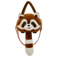 Sac à main en peluche petit raton laveur, sac à dos mignon en forme d'animal pour enfants, cadeau unisexe pour étudiant