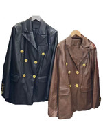 Vente en gros du nouveau blazer d'automne à col unique de style bureau élégant pour femmes de couleur unie avec design