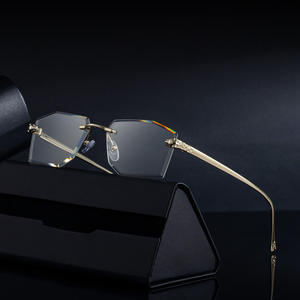 Lunettes de soleil polygonales sans monture unisexe sur mesure, verres PC UV400, style Instagram, lunettes transfrontalières - Product Image 2