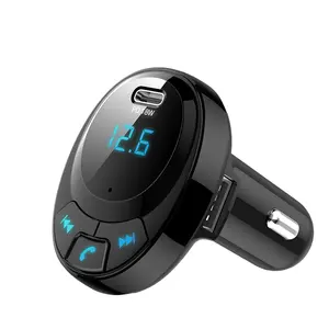 Trasmettitore FM adattatore per caricabatterie da auto USB Bluetooth 5.0 lettore MP3 Radio da 18W modulatore FM Wireless vivavoce Display in tempo reale