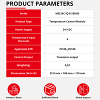 Module de contrôle de température intelligent R60TCRT4 à 4 canaux RTD, sortie PID Pt100 JPt100 pour PLC Mitsubishi MELSEC iQ-R