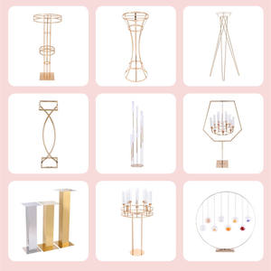 Nuevo Soporte Dorado para Flores, Decoración para Mesa de Boda, Soporte Dorado para Fotos, Decoración de Boda, Soporte para Flores de Boda - Product Image 6