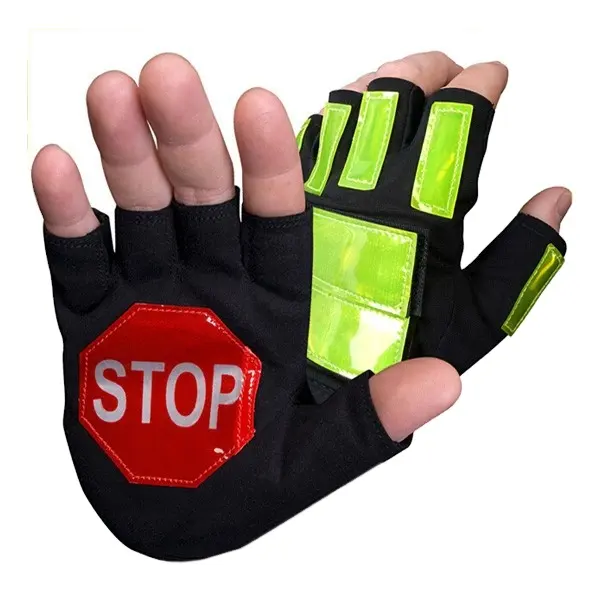 Yüksek görünürlük yansıtıcı trafik eldiven güvenlik kontrol yol koruma koruyucu eldiven
