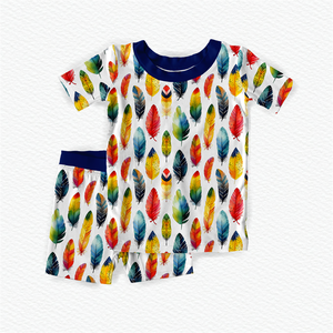 Robes pour bébés filles en bambou imprimées sur mesure, combinaison courte à fermeture éclair, ensemble de pyjamas décontractés 2 pièces, collections d'été, approvisionnement ODM - Product Image 3