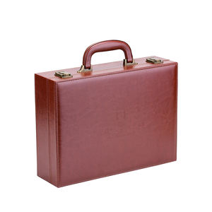 Custom Large Blue <strong>Briefcase</strong> Tool <strong>Storage</strong> <strong>Box</strong> Wine <strong>Box</strong> PU Leather Wooden Gift Suitcase Handmade Wooden Boxes - Product Image 4