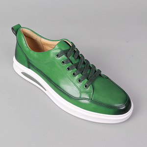 Chaussures de marche basses en cuir véritable marron, à lacets, confortables, avec logo imprimé en 3D pour un usage quotidien - Product Image 2