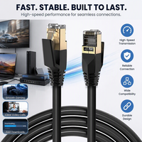 Kabel Patch Cat5e Kecepatan Tinggi 1/3/5/8/10/15/25/30m, 100% Tembaga Murni FTP Cat 5e Ethernet Internet 1Gbps RJ45 Kabel Jaringan