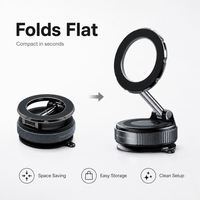 Support magnétique exécutif pour voiture, bras pliable en métal, ventouse stable, rotation à 360 degrés, multifonctionnel pour intérieur de luxe
