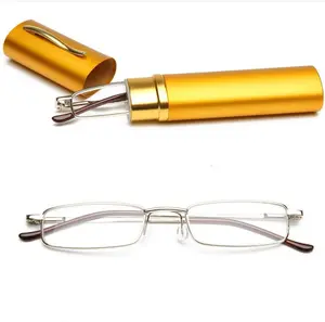نظارات قراءة بقالب للحمل على القلم نظارات بعيدة النظر بإطار صغير لرؤية الشيخوخة نظارات قراءة مع حافظة