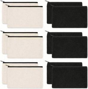 Wholesale <b>Plain</b> Organizer Custom Printed Logo Gift Pouch Pencil Cotton <b>Canvas</b> Toiletry Travel Makeup Cosmetic Bag - Product Image 1