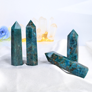 หินคริสตัลธรรมชาติขายส่ง หินอะพาไทต์สีน้ำเงินทรงหอกสำหรับตกแต่ง - Product Image 3
