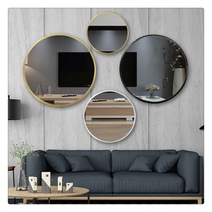 Meilleures ventes, décoration de maison moderne et luxueuse, miroir mural rond avec cadre doré et noir pour chambre à coucher, salle de bain - Product Image 3
