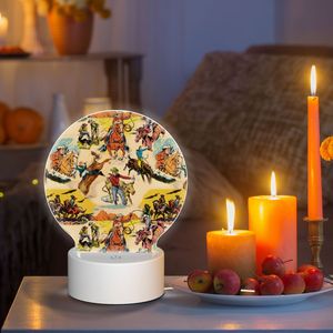 Veilleuse ronde en acrylique personnalisée/en gros, veilleuse tactile ronde en acrylique avec câble USB, 3 couleurs réglables pour la chambre - Product Image 3