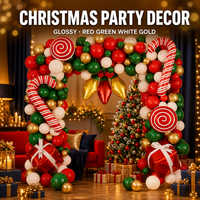 Ensemble de ballons de Noël Feile en latex brillant, comprenant des ballons en forme de bonbons pour les jeux des enfants, les réunions de famille, la vente en gros