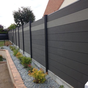 Clôture en bois-plastique WPC co-extrudé, imperméable et résistant aux intempéries, couleur personnalisée, avec poteaux en aluminium pour <span class=keywords><strong>jardin</strong></span> extérieur - Product Image 4