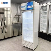 Congélateur vertical de présentation avec porte en verre d'usine de 300 L, réfrigérateur à boissons, refroidisseur de bière, réfrigérateur de présentation pour hôtel, maison, magasin