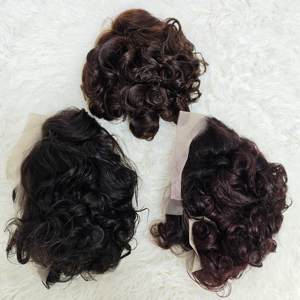 Letsfly Promotion 20$ <b>Short</b> Cut <b>Wigs</b> 13x4 Lace Frontal <b>Wigs</b> 170 gram 11A Egg Roll 12inch 100% Human Hair <b>Wigs</b> Wholesale Stock - Product Image 2