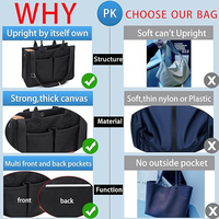 Sac fourre-tout pour femmes avec compartiments, grand fourre-tout en toile sac à main pour femmes sacs à bandoulière travail ordinateur portable livre sac cartables sacs à main