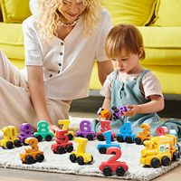 Train magnétique numérique pour tout-petits, jouet d'apprentissage et d'enseignement du comptage et du tri des couleurs, train en plastique, cadeau d'anniversaire pour garçons et filles