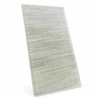Porte de douche en verre trempé translucide à texture fine cannelée, avec intercouche de confidentialité en fibre blanche, pour salle de bain