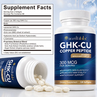 Acentiallabs 120 gélules liposomales GHK-Cu Peptide de Cuivre 300mcg pour l'élasticité de la peau et la vitalité des cheveux chez les femmes et les hommes