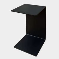 Pieds de table en fer noir en forme de C, robustes et modernes, avec finition mate lisse, pour table basse d'appoint de salon